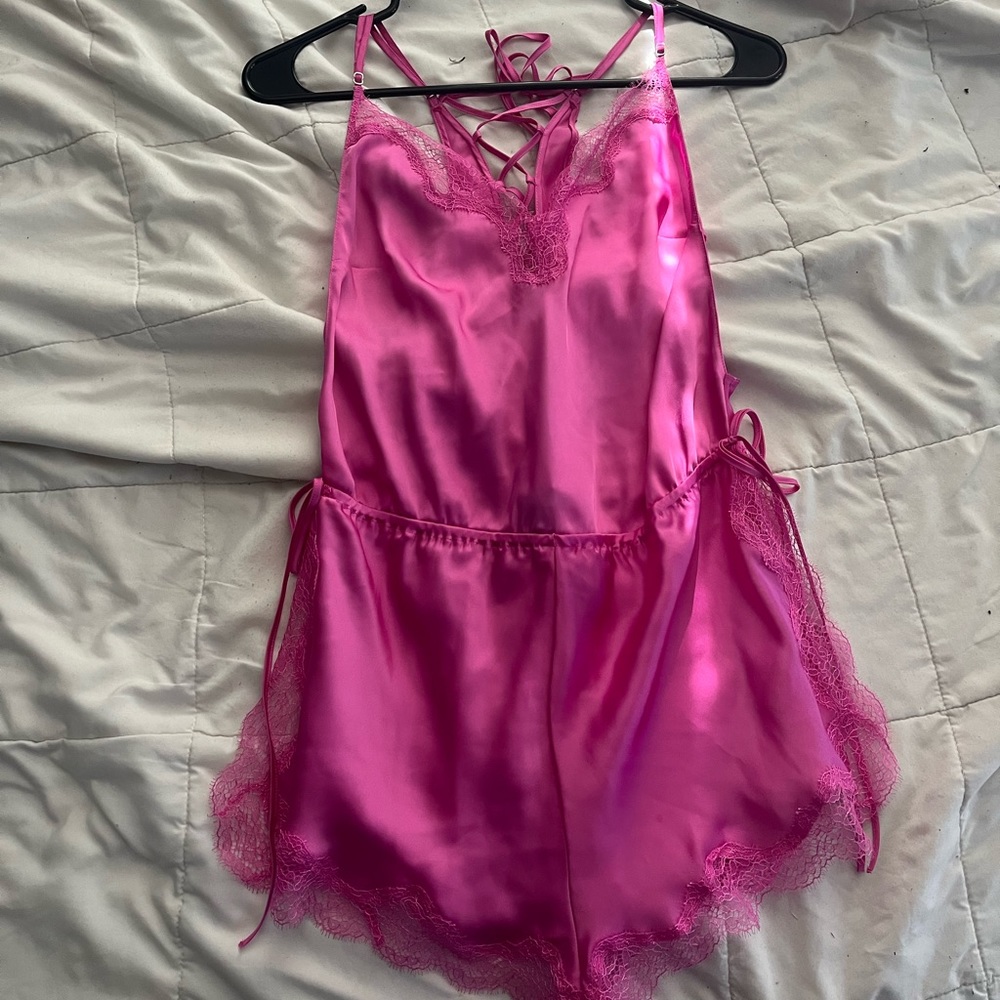 Hot pink Victoria secret romper/ sleep wear